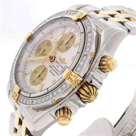 breitling two tone chronometre automatic|Breitling chronometre automatic diamond bezel.